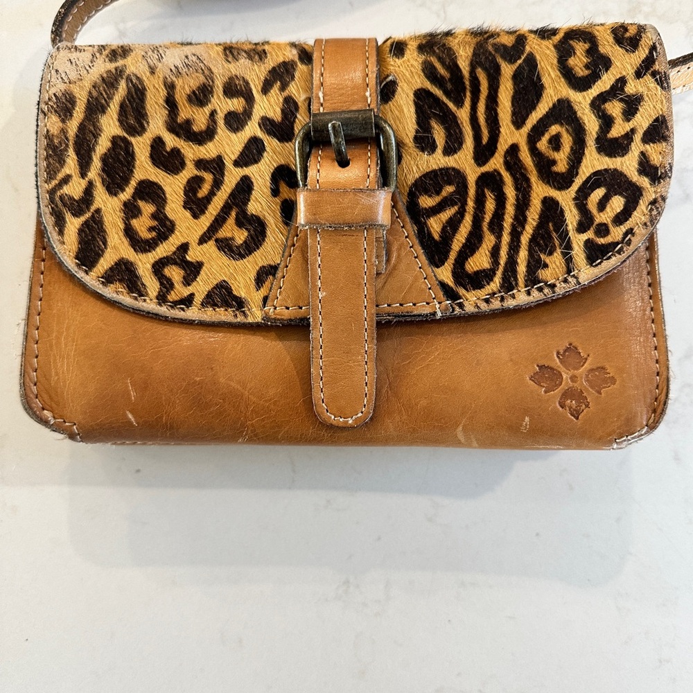 Patricia Nash Leopard Print Leather Crossbody Bag